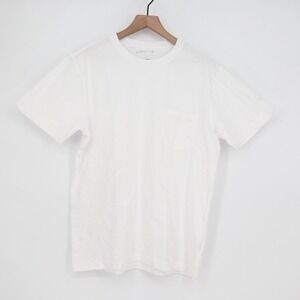 American Giant Mens Classic Crewneck Pocket T Shirt White Size M Made in USA